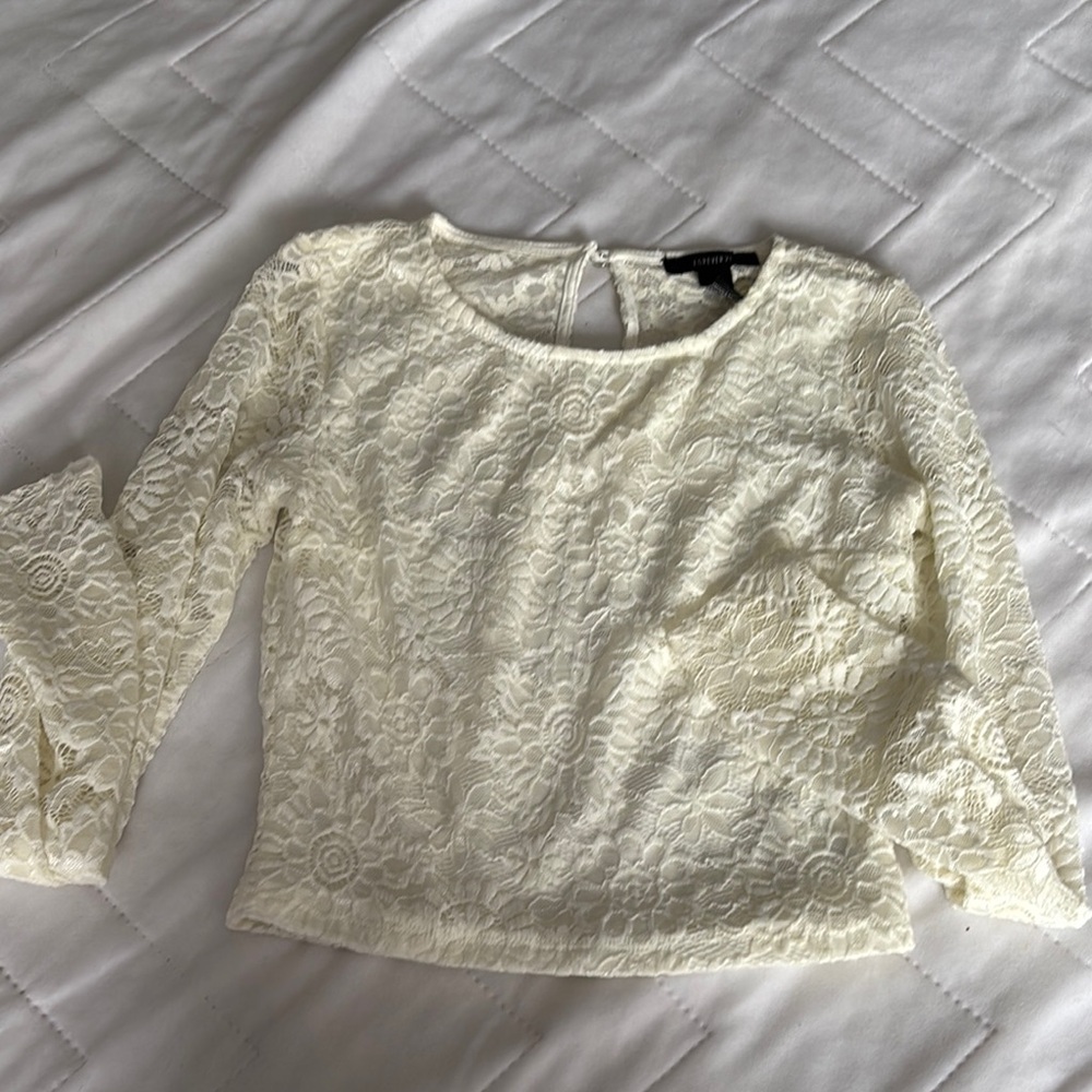 Elegant Cream Lace Top size small